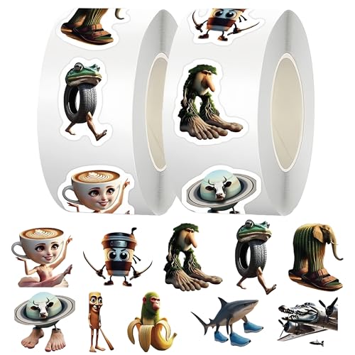 VCSSEOIWA トゥントゥントゥンサフール シール ステッカー おもちゃ1000枚セット ネットミームデザイン イタリアンブレインロット トララレロ トラララ柄 可愛い かわいい おしゃれ 手帳DIY装飾品用 手紙 携帯 文房具 手帳テープに適応 誕生