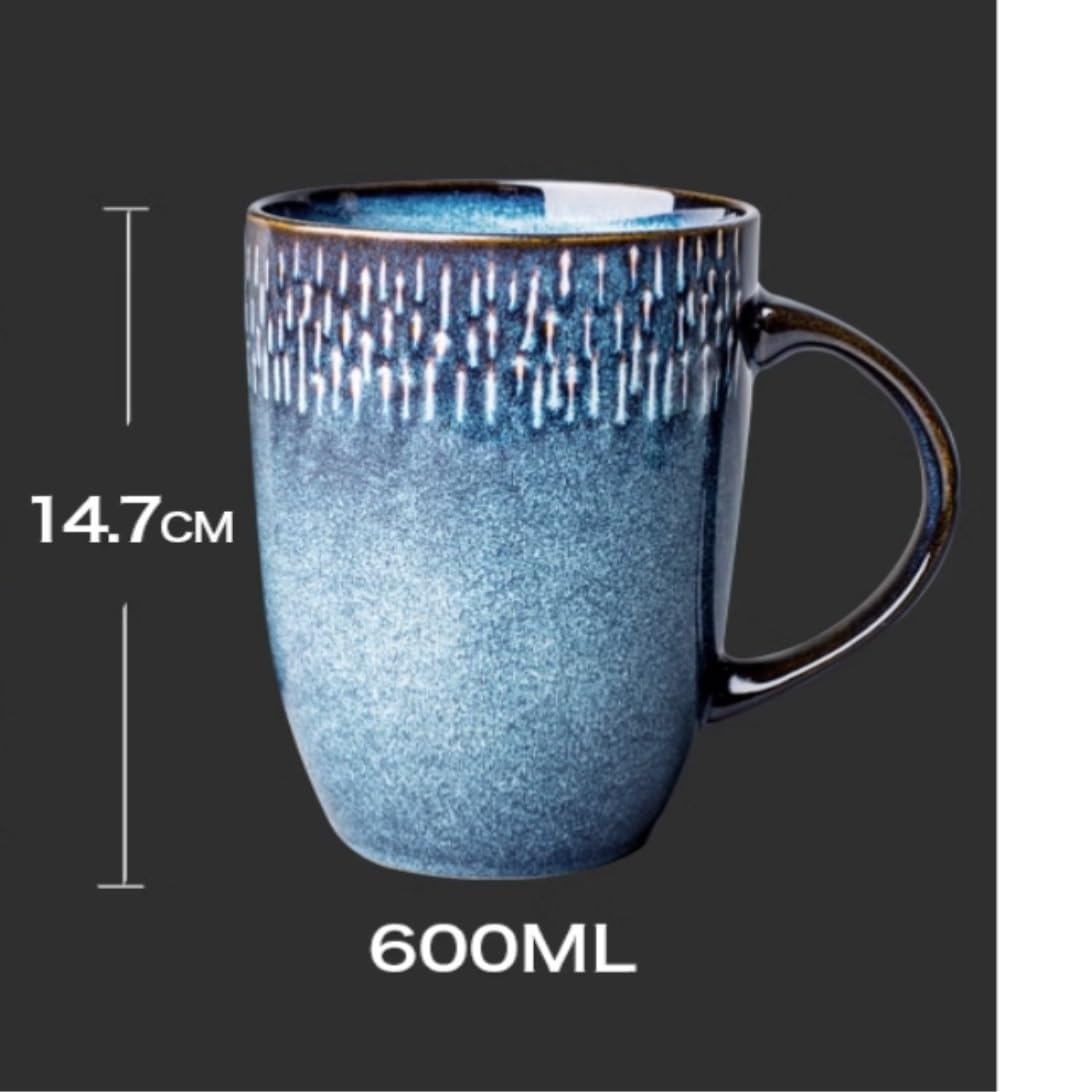 Tasse Kaffeebecher Tassen Retro Becher Mädchen Kaffeetasse Keramik Tasse Kreative Persönlichkeit Frühstück Milch Tasse Rosa Reaktionsglasur Teetasse Kaffeetassen (Color : B, Size : 600ml)