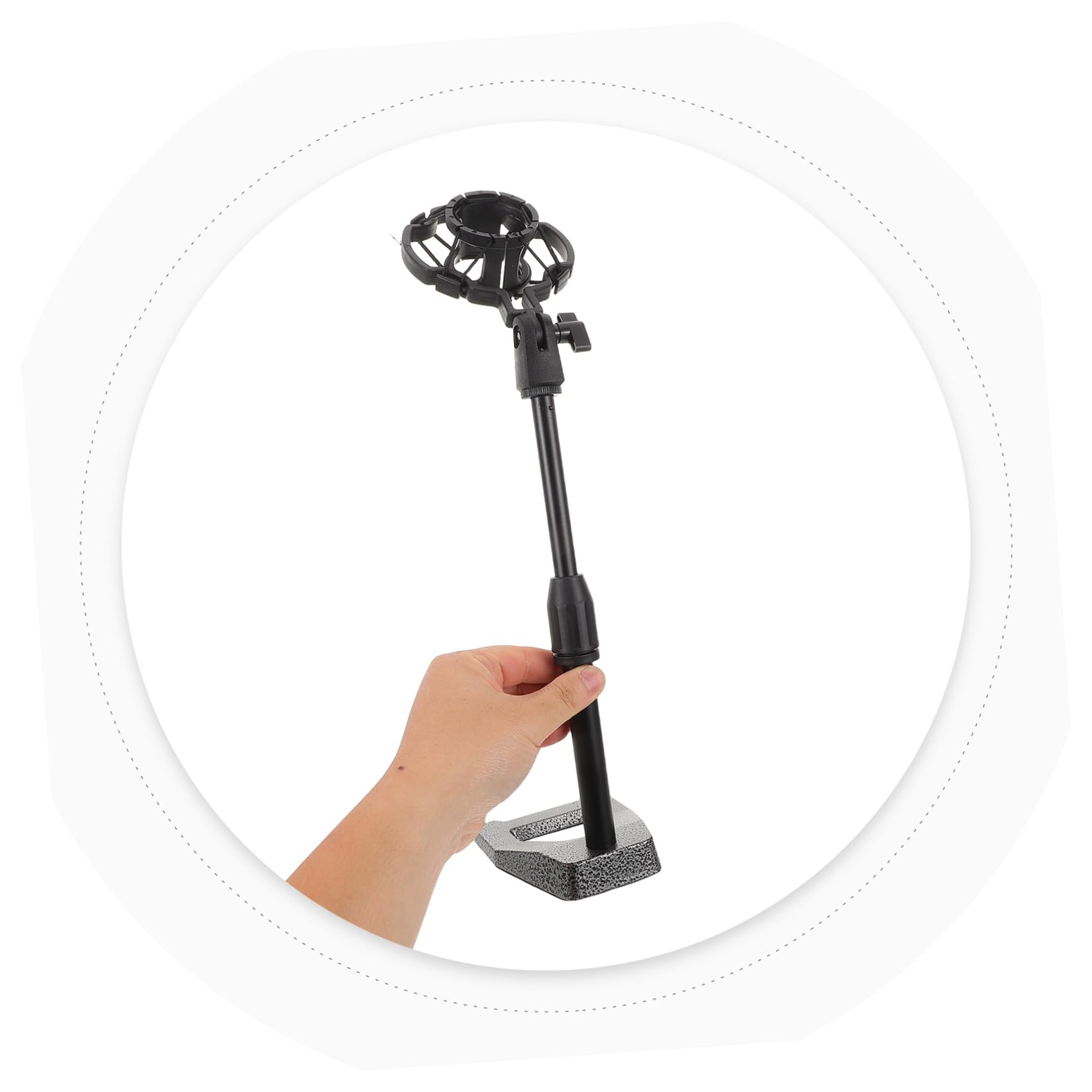Verstellbarer Desktop Mikrofonständer mit Schwerer Basis und Vibrationsdämpfendem Shock Mount für Tisch für Gesang Interviews Studioaufnahme und Live Streaming