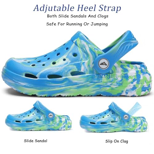 Image of Kids Tie Dye Garden Clogs for Boys Girls | Lightweight Slip-On Water Shoes with Arch Support