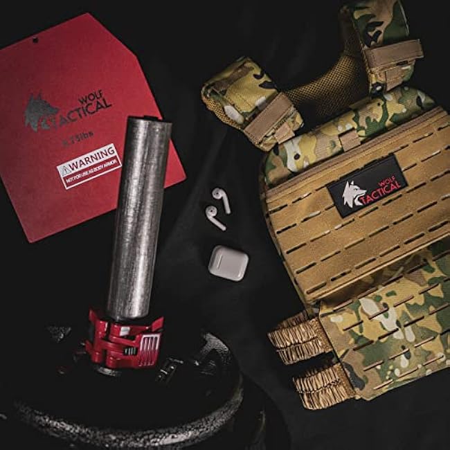 WOLF TACTICAL Weight Vest Plates - 5.75/8.75/14.5/19.75LB Pairs - WODs, Strength Training, Running, Heavy Workouts