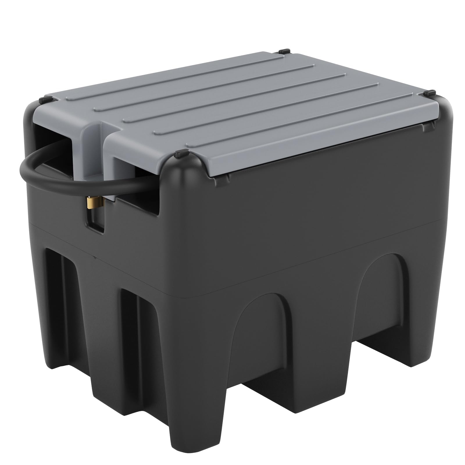 48 Gallon Diesel Tank, Fuel Tank With 10 GPM 12V Electric Fuel Transfer Pump, Portable Diesel Tank With Auto Fueling Nozzle, 13.1 FT Rubber Hose, Black