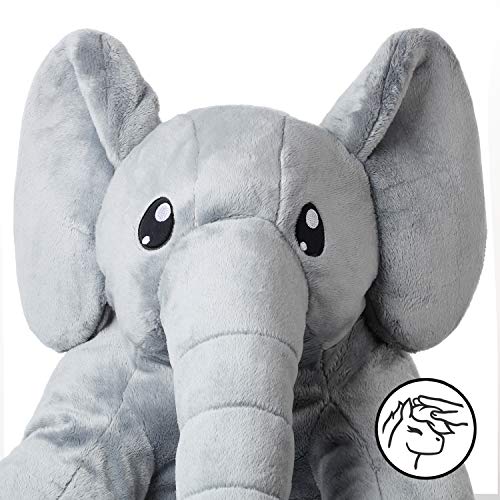 corimori® - Elefant Nuru großes XXL 55cm Kuscheltier für Kleinkinder, bauschig und weich, kuschel-softe Qualität, grau