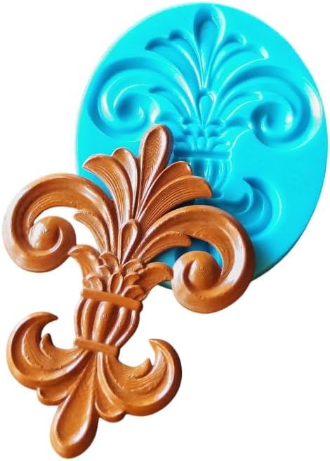 Silicone Mold Fleur de Lis 19.5cm high | Heraldic lilly overlays | mold for clay | mold for resin | Vintage elements