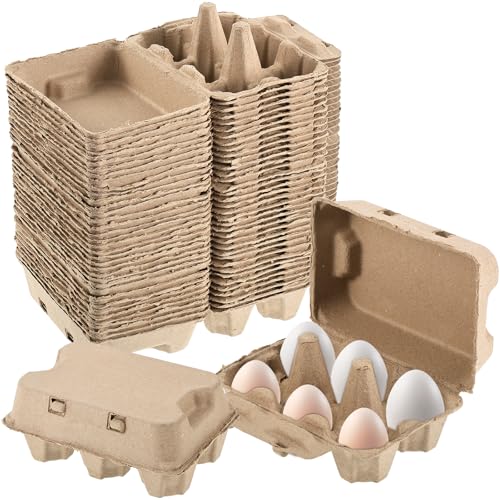36 Pcs Jumbo Duck Egg Cartons Paper Goose Egg Cartons for Normal Size Geese Blank Natural Pulp Jumbo Eggs Container Holder Reusable for Six Duck Goose Hen Eggs