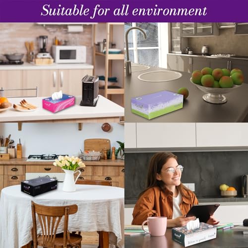 Image of Kosher 2 Ply Facial tissue Box /Car Tissue | 100 Pulls X Pack of 6 (total 600 pulls) | Soft, Gentle and Absorbent Tissue | Comes in Different Box Designs