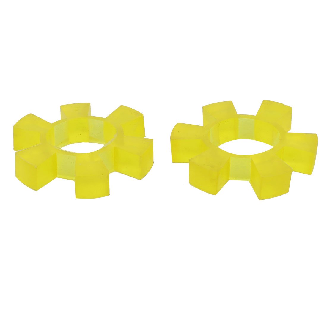 Aexit 80mmx34mmx14mm Rubber Electrical equipment 6 Teeth Spiders Coupling Coupler Dampers Yellow 2pcs