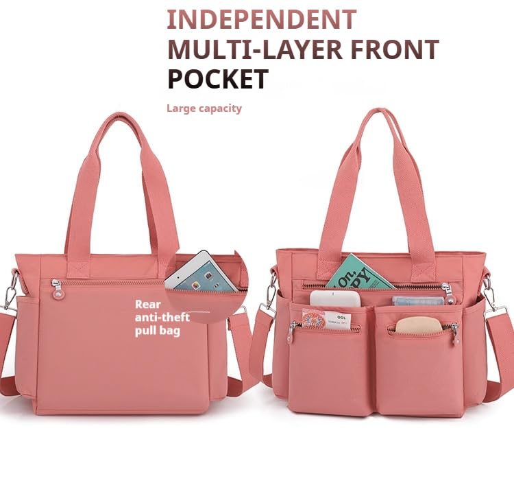 Tote Bag for Women With Zipper Pockets Include Ball Bag Charm, Laptop Crossbody Purses Handbags for Work Church2