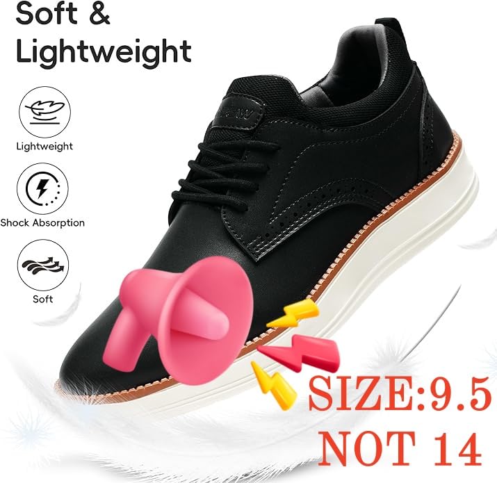 Image of Mens Oxfords Shoes, Slip On Classic Fashion Casual Dress Business Shoes Lightweight Comfortable Walking Running Sneakers for Men