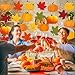 72 Pcs Thanksgivin Fall Hanging Decoration Swirls Gold Pumpkin Maple Leaf Autumn Party Decoration Orange Thanksgiving Ceiling Decor for Home Office Classroom Birthday Party Favors Supplies