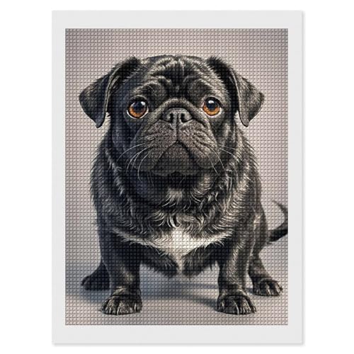 Peinture diamant carlin noir 5D broderie diamant strass carré pour adulte débutant