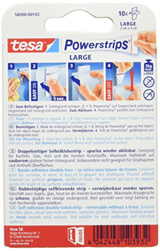 tesa POWERSTRIPS LARGE 10x, wit - Afbeelding 3