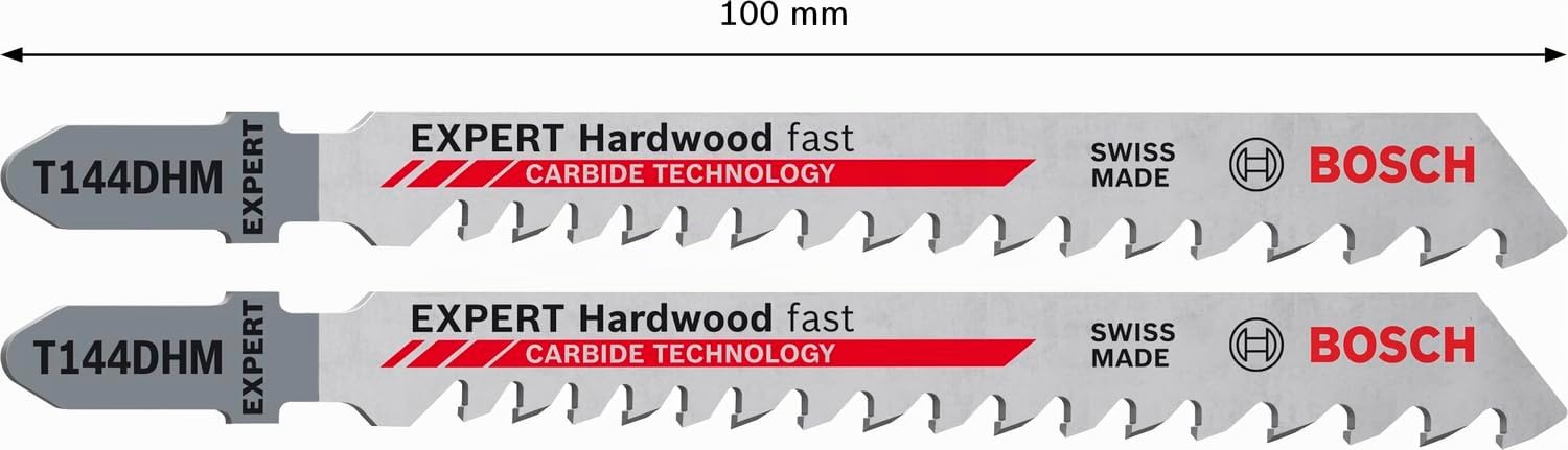 Bosch Professional 10x Lame per seghetto alternativo Expert `Hardwood Fast` T 144 DHM (per Legno duro, WPC legno plastica, Lunghezza 100 mm, accessorio Seghetto alternativo)