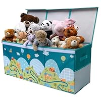 SoftOwl Extra Large Toy Box Chest - with Lid, Collapsible Sturdy Toy Storage Organizer Boxes Bins Baskets for Kids, Boys, Girls, Nursery, Playroom