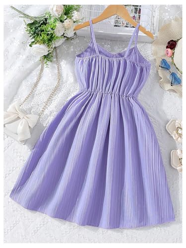 SHENHE Girl's Lace Patchwork Sundress Spaghetti Strap Flowy Summer Beach Vacation Cami Dress2