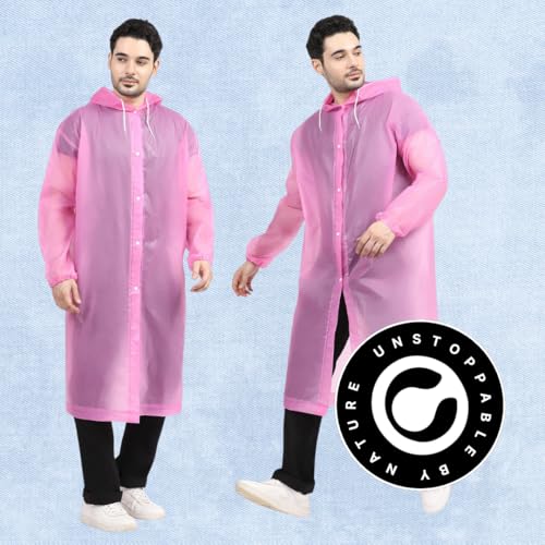 Image of Citizen Eco-Friendly EVA Poncho Raincoat for Men & Women, Lightweight Waterproof Coat with Hood, Adjustable Drawstring, Button Closure & Easy Carry Pouch, Reusable & Durable Outdoor Rainwear