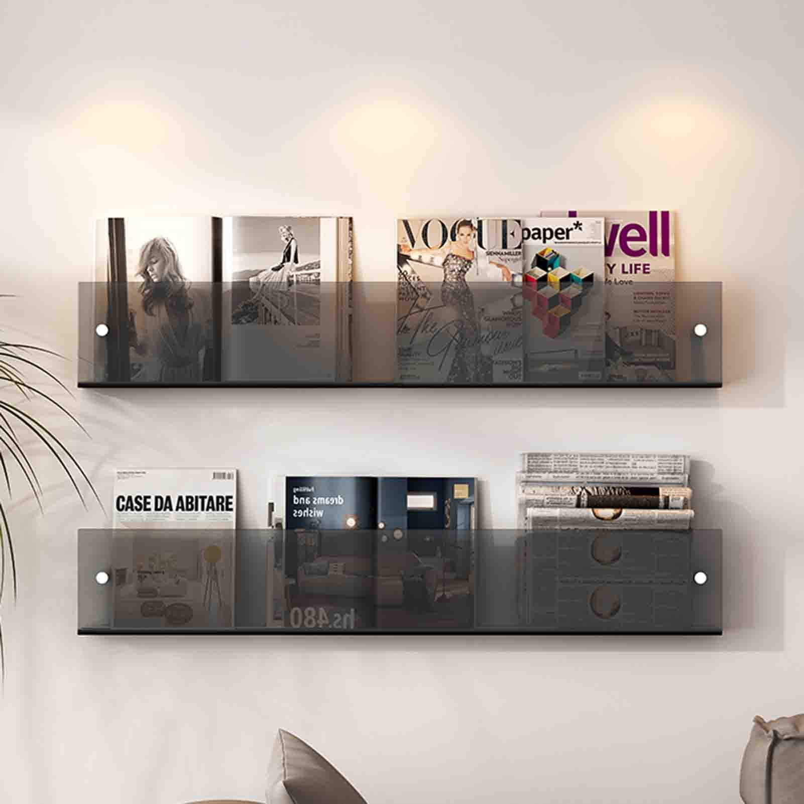 Moderne zwevende boekenplank van acryl aan de muur - shein
