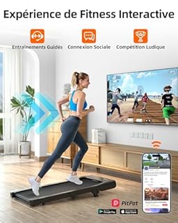 Copant Raceable Tapis de Marche avec Inclinaison, Tapis Roulant avec Courses Multi-Coureurs, Max 136KG 159KG APP Contrôle Tapis de Course avec Cours de Formation, Adapté aux Équipements de Haut Tech