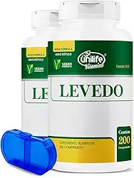 Levedo De Cerveja + Complexo B 450mg Unilife 200 Comps 2un + Porta Cápsulas
