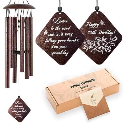 Doopeer 70th Birthday Gifts for Women, 32” Wind Chimes 70 Year Old Birthday Gifts for...