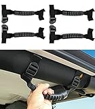 Kany 4 x Grab Handles Grip Handle For Jeep Wrangler YJ TJ JK JKU Sports Sahara Freedom Rubicon X & Unlimited X 2/4 door Roll Bar 1995-2016 (Black)