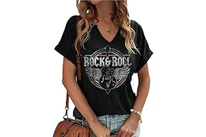 Vintage V Neck Rock T-Shirts for Women: Unleash Your Inner Rocker