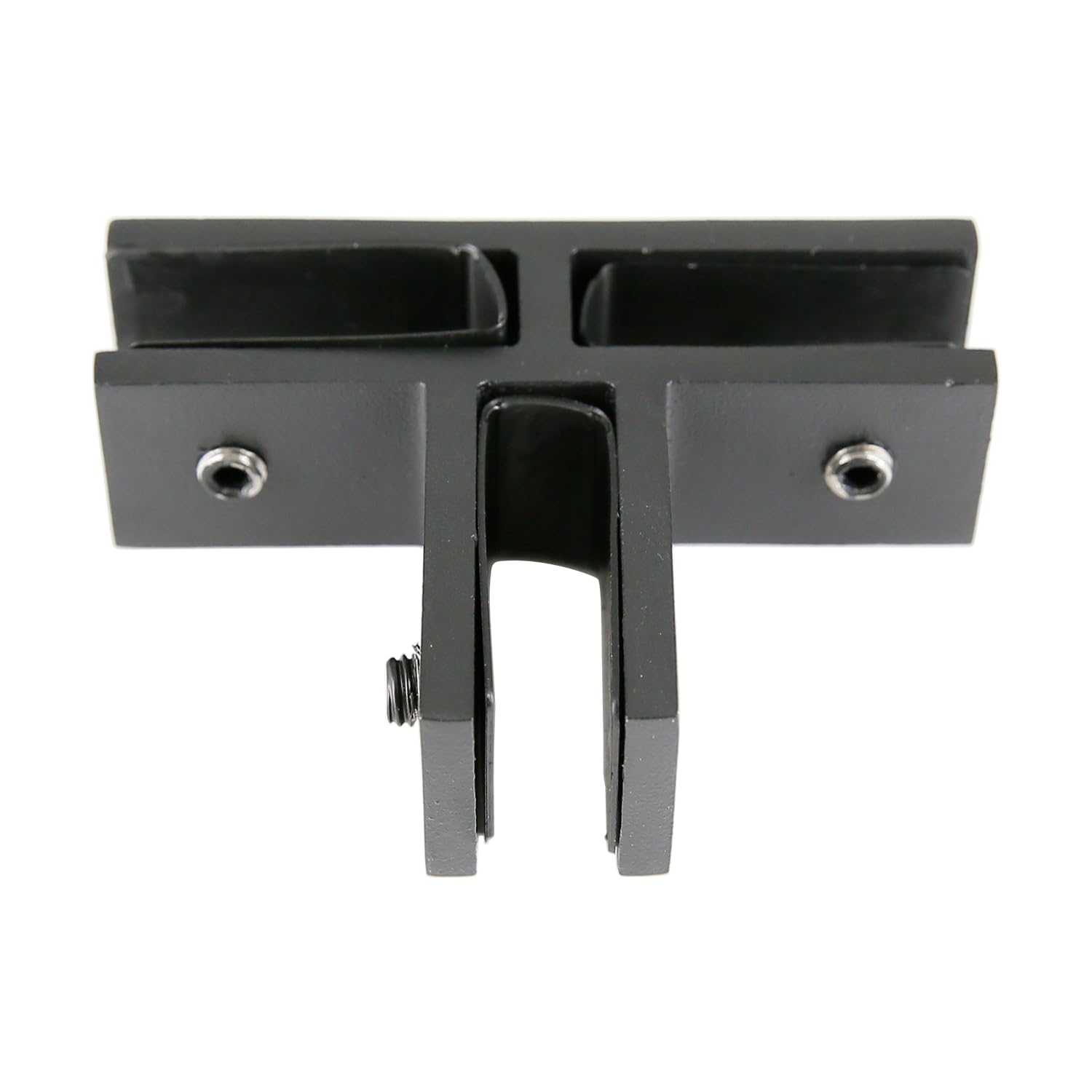 Top Hardware Stainless Steel 316 Grade 3-Way Glass Clamp for 1/2”-3/8” inch Glass Thickness - GGGT3 (Matt Black Finish)