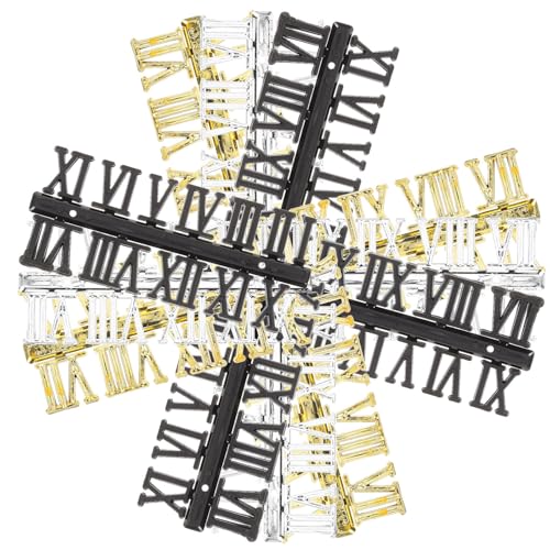 GALPADA 12個 掛け時計用 ローマ数字パーツ 交換用 時計文字 プレート シンプルデザイン クラシックカラー 修理用