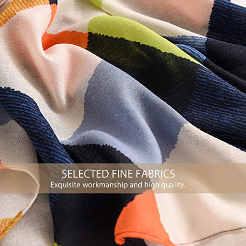 Spring Women Girl Scarf Soft Thin Cotton Scarf Mixed Colors Geometric Letter Pattern Fashion Warm Shawl Wrap3