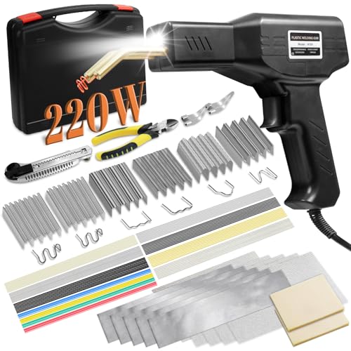 220W Plastic Welder 2-in-1 Repair Kit with Staples & Rods