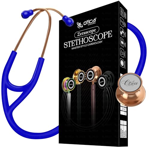 Image of OTICA Copper Finish Master-Style Cardiology Stethoscope - Premium Acoustic Performance, Durable Design, Ideal for Doctors, Nurses, EMTs, Medical Students (Blue)