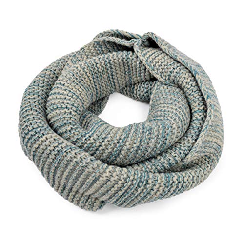 TrendsBlue Two-Tone Winter Knit Warm Infinity Loop Circle Scarf2