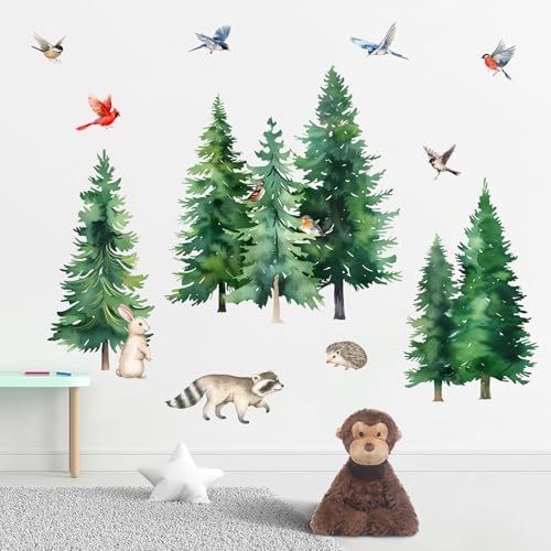 Vinilo decorativo Animales Bosque en acuarela Mfault