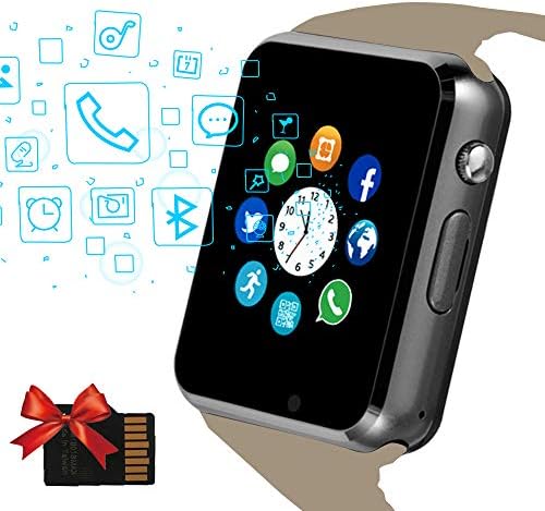 Janker Smart Watch, Bluetooth Smartwatch Android iOS Phone Compatible Unlocked Watch Phone with SIM Card Slot Camera Pedometer Touch Screen Music Player Wrist Watch for Men Women Kids