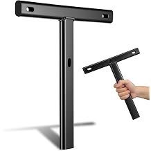 Black Stainless Steel Chair Back Support Rod with T Shaped Design and Triangular Bracket Pressure Distribution and Wobble Prevention for Gaming Chair