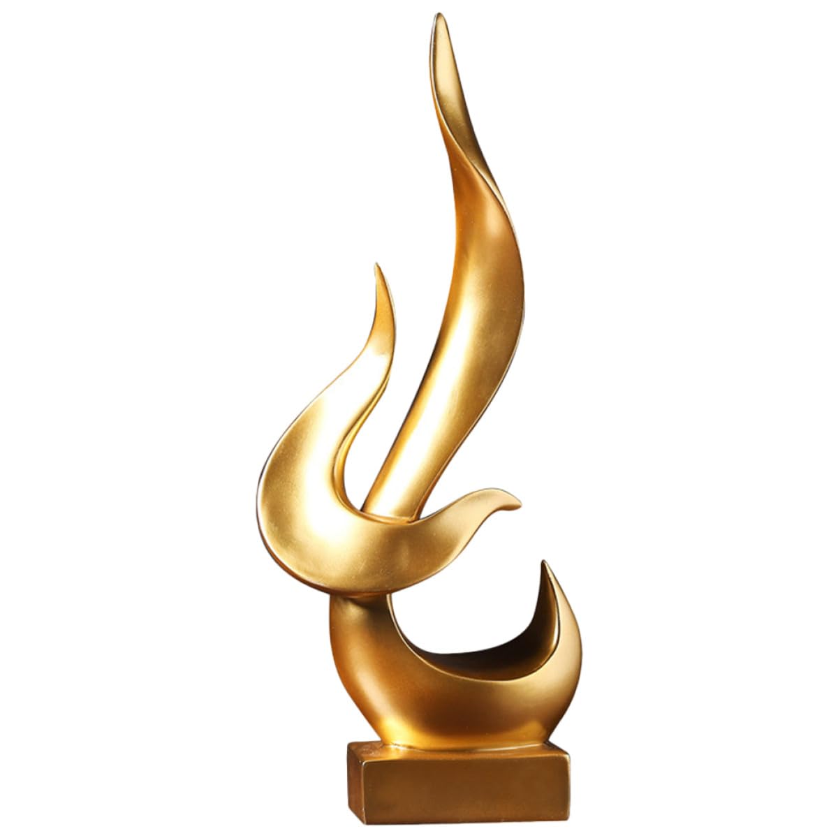 Gadpiparty Sculpture Abstraite de Flamme en Résine Or, Décoration Moderne et Créative pour Bureau et Entrée, Détails Vivants et Matériau Résistant