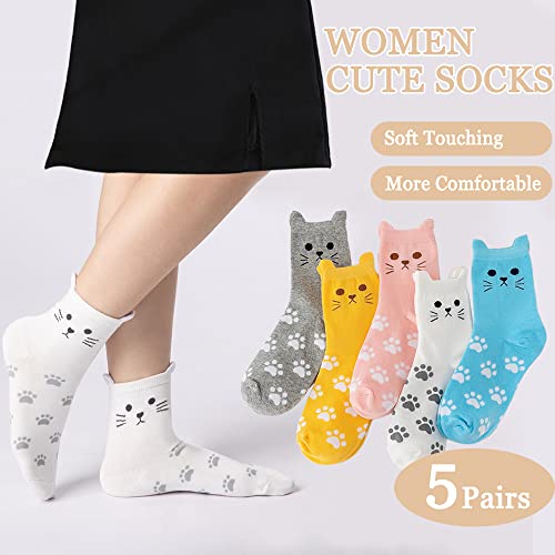 Ginmewrae Cat Socks Womens Fun Socks Cute Animals Novelty Casual Socks Funny Birthday Christmas Gifts for Cat Lovers2