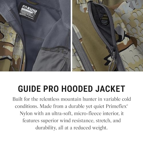 KUIU Guide PRO Hooded Jacket - Wind Resistant, Water Repellent, & Soft-Shell Hunting Jacket2