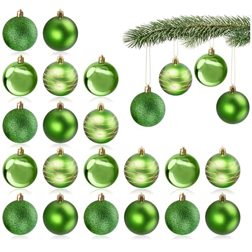 com-four® 20x palline di Natale, palline di plastica per Natale, decorazioni per l'albero di Natale con pendente, Ø 6 cm