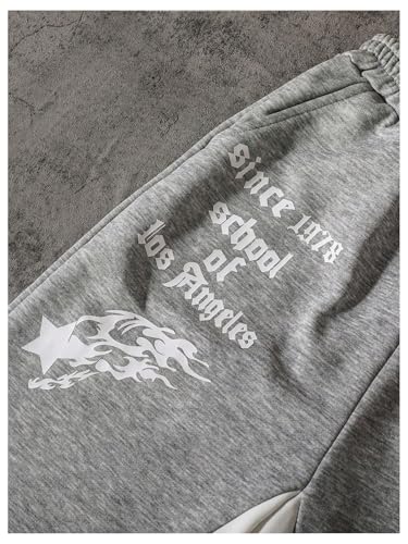 SHENHE Boy's Letter Print Elastic Waist Pants Wide Leg Pocket Athletic Sweatpants3