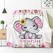 Abhibhu Custom Name Blanket Personalized Custom Baby Throw Blanket Memorial Gifts for Swaddle Toddler Birthday Custom Elephant Name