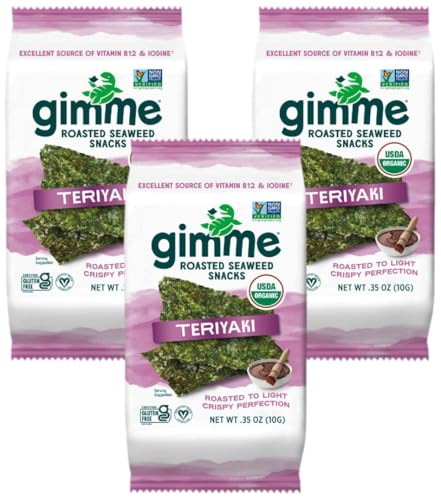 gimMe Snacks Organic Roasted Seaweed Teriyaki, 1 Ct (Pack of 3) image 3