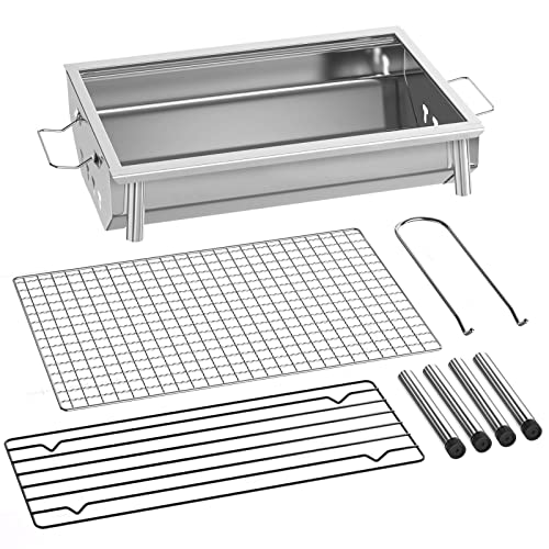 Resvin Portable Charcoal Grill, Stainless Steel Bbq Grill, Small Tabletop Grill For Outdoor Camping Picnic Patio Backyard Cooking #TOP6