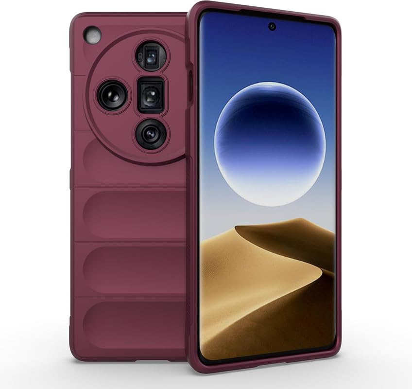 Heavy Duty Ultra Slim Soft Airbag Design Rubber Back Cover for Oppo Find X7 Ultra 5G (Magic Case, Dark Purple)