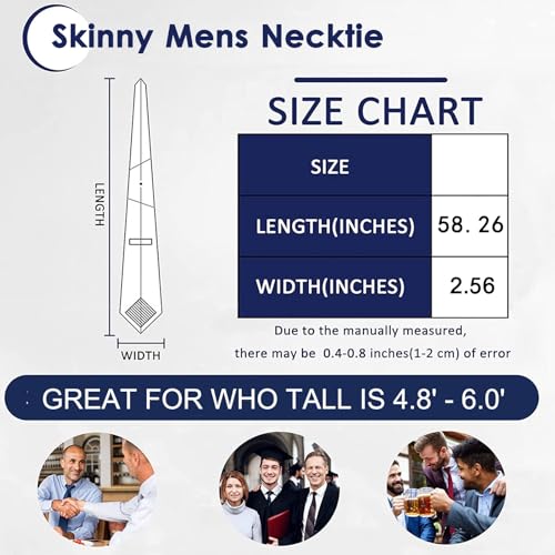 Image of Mantieqingway Men's Skinny Tie, Cotton Floral Ties for Men Wedding Necktie for Groom, Groomsmen, Missions, Dances