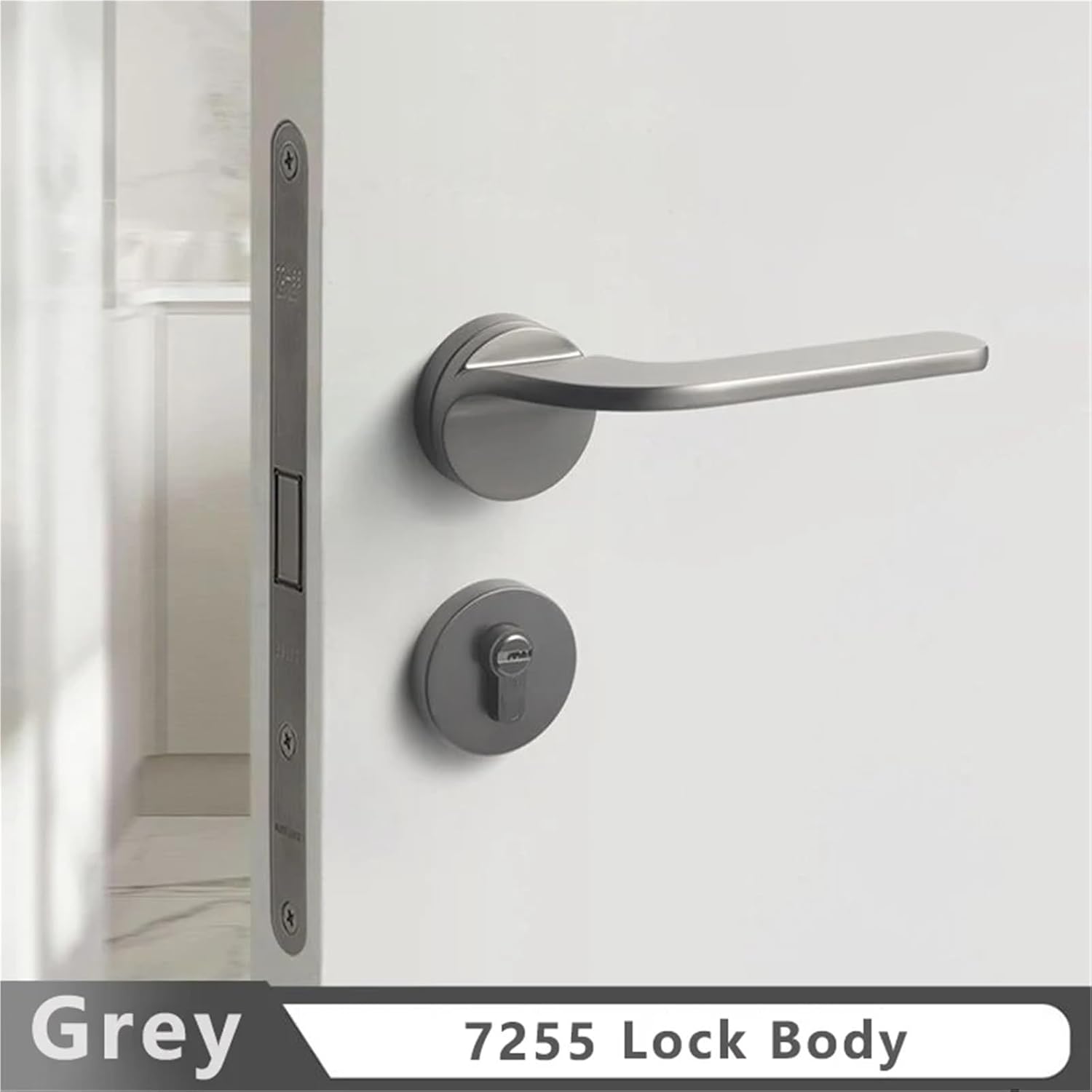 Gray Simple Bedroom Door Lock Zinc Alloy Indoor Split Silent Lock Room Silent Wooden Door Mechanical Locks Furniture Door Handle 1Pcs(Gold)