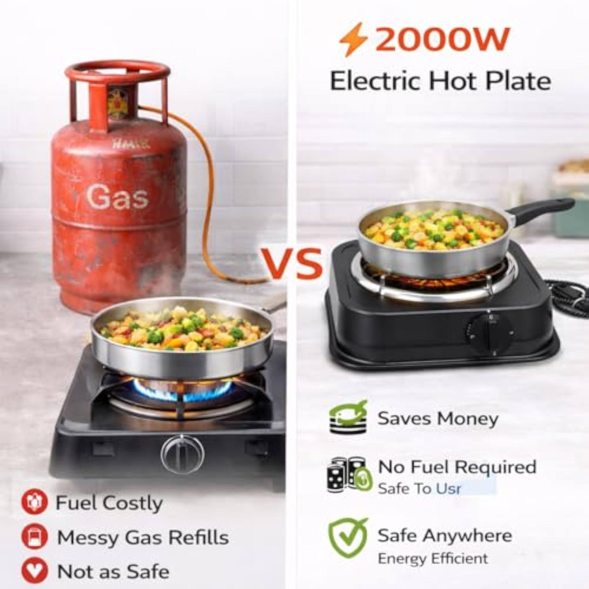 2000W Mini Electric Stove, Portable Hot Plate