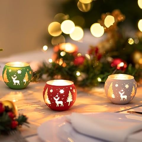 Romadedi Set of 6 Glass Tea Light Holders Cover