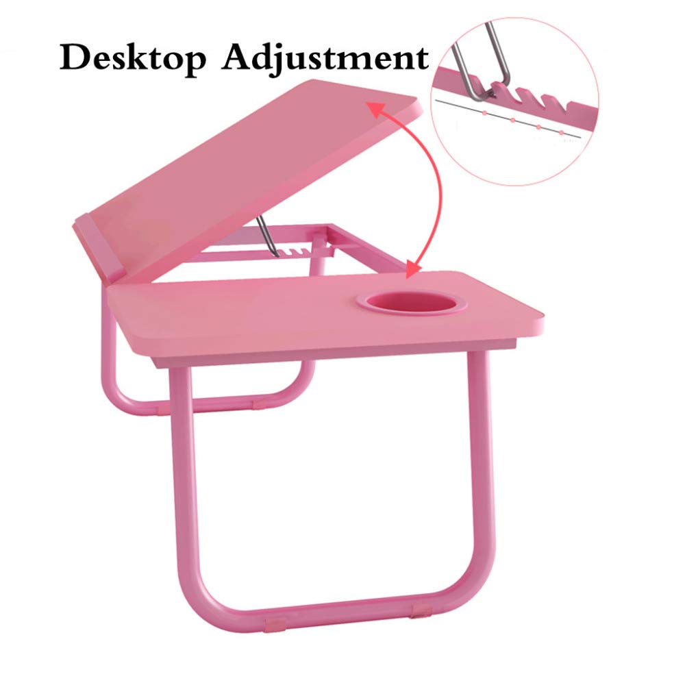 Supporto per Laptop,Vassoio da Letto Portatile per Laptop,Scrivania con Seduta Regolabile in Altezza,Scrivania da Letto Pieghevole,Lettura sul Divano,2