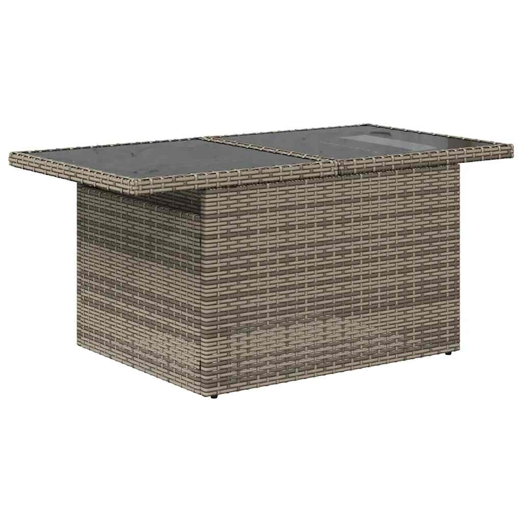 Set Divani da Giardino 7 pz con Cuscini Grigio Rattan PE in Polyrattan per Terrazza, Balcone, Patio, Veranda, Arredo Esterno, Lounge, Relax, Pranzo, Ospiti e Famiglia